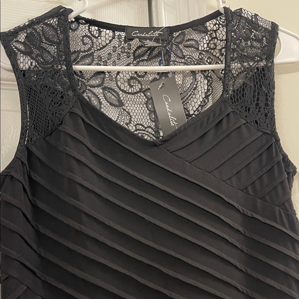 Candlelit Black Lace-Trim Maxi Dress